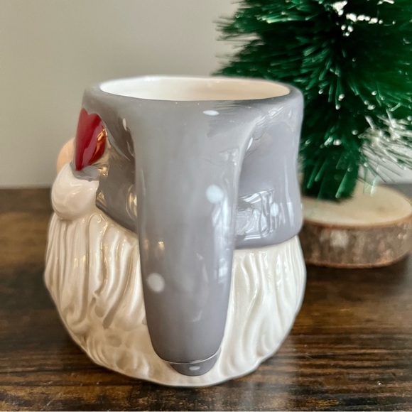 Pier 1| Happy Gnome Christmas Mug Handmade in Grey & Red NEW - Picture 4 of 5
